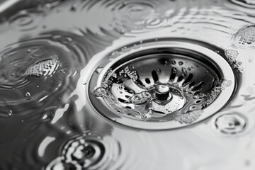 Close Up of Running Water in a Sink