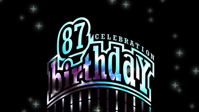 87 Years Birthday Festivity , or Organization Party greeting, Logo Videos