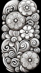 Monochrome Floral Pattern Design


