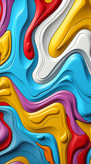 Obraz premium Vibrant Abstract Wavy Background in Bold Colors