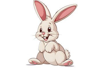 Obraz premium Verspielter Cartoon-Hase: Niedliche Illustration eines lustigen Hasen für Kinderbücher