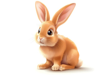 Obraz premium Verspielter Cartoon-Hase: Niedliche Illustration eines lustigen Hasen für Kinderbücher