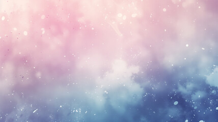 Obraz premium A fantasy card design on textured vintage paper, featuring a watercolor background with smooth shades of pink and blue.