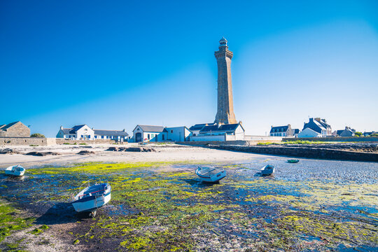 Leuchtturm Phare d`Eckm&uuml;hl Finistere Bretagne Frankreich