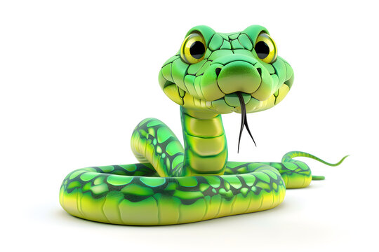 Freche Cartoon-Schlange: Lustige Illustration einer schlauen Schlange für Kinder