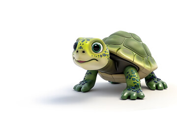 Fototapeta premium Lustige Cartoon-Schildkröte: Niedliche Illustration einer fröhlichen Schildkröte für Kinderbücher