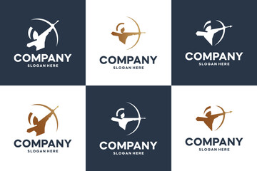 set of archer ,target shoot, logo design template.