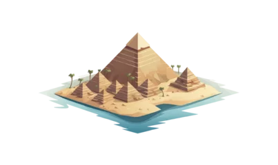 Foto op Canvas Pyramids of Giza isometric vector flat isolated illustration © Влада Яковенко