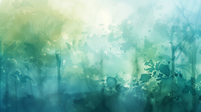 A soft, abstract watercolor painting of green foliage, symbolizing spring's eco nature.