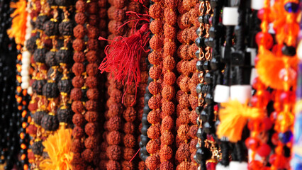 In a shop selling bead chains used for spiritual purposes
