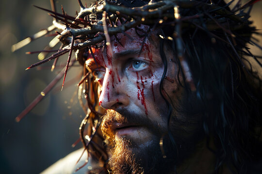 Jesus with a crucifixion crown