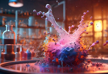 Chemical reactions in a laboratory
