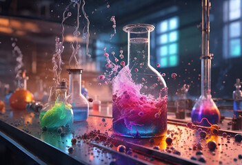 Chemical reactions in a laboratory