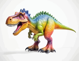 Dinosaur figure toy on white background 
