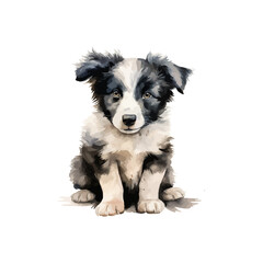 watercolor puppy border collie clipart for graphic resources