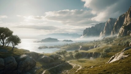 Obraz premium Open World Beautiful Places Game Art