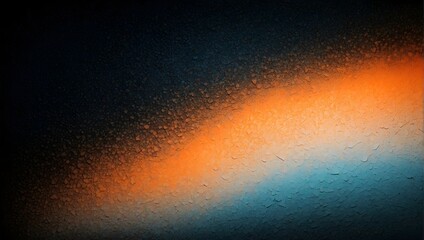 Fototapeta na wymiar orange, blue, teal, white grainy noisy gradient color on black background. generative AI