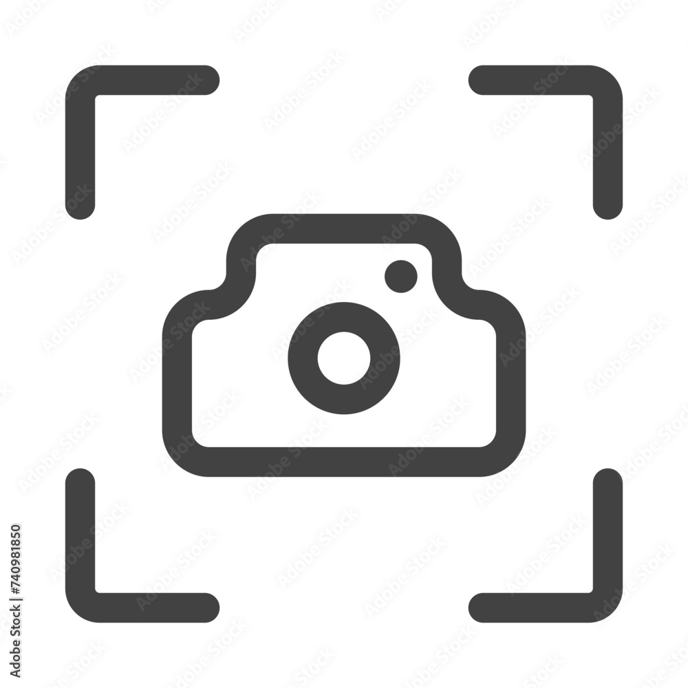 Poster camera in frame vector icon. simple linear camera vector. no photo vector icon. blank form for photo