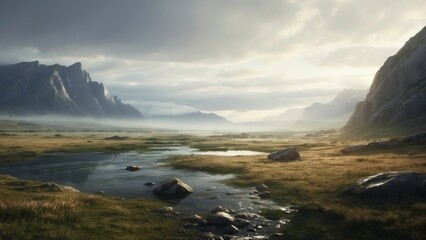 Obraz premium Open World Beautiful Places Game Art