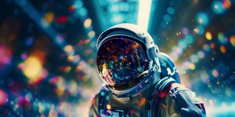 astronaut in a spacesuit in outer space Generative AI - obrazy, fototapety, plakaty