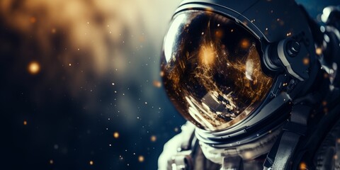 astronaut in a spacesuit in outer space Generative AI