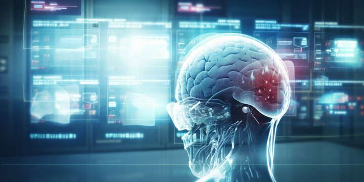 human brain scan digital interface Generative AI