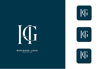 HG, GH, H, G, Abstract Letters Logo Monogram