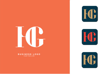 HG, GH, H, G, Abstract Letters Logo Monogram