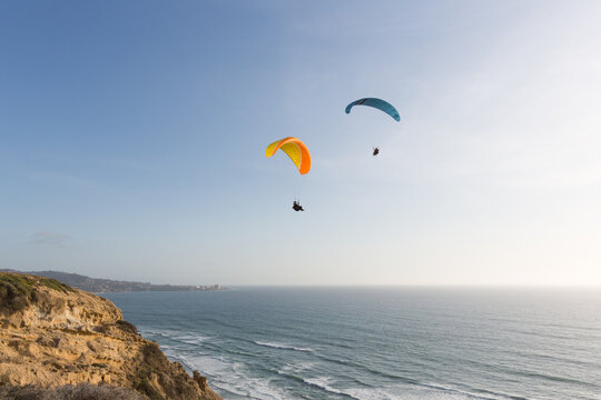 Paraglider over the sea