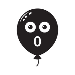 Balloon Surprise face Silhouette Astonished Face Pop Goes the Unexpected Expressions of Shock and Wonder. balloon silhouette.
