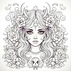 Flowers and Women (Watercolor Style)