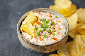 Homemade French Onion Dip with Chips
