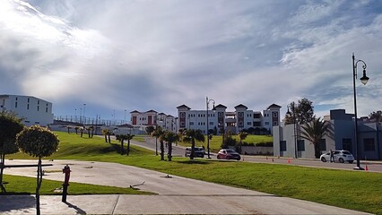 A group of buildings in the city of Tangier, Morocco