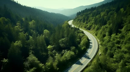 Foto op Canvas Aerial View of Road Amidst Green Landscape   © Aqeel Siddique