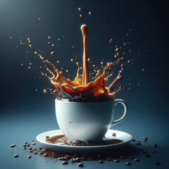 Mochaccino Mirage: 3D Coffee Waves - Design Dreams Materialize with the Enchanting Power of Coffee Concept