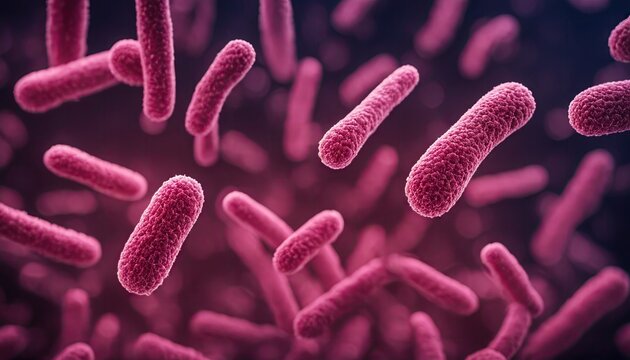 Illustration of Microbacterium Tuberculosis Bacteria (MTB). Healthcare concept. Research idea. 3d rendered style, SEM, TEM view.