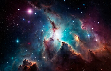 Fototapeta na wymiar photo space background with stardust and shining stars