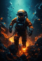 Obraz premium Cosmic Voyage Through Dark Nebula