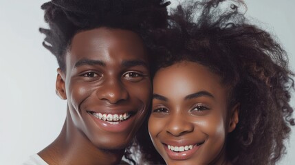 Posing gracefully, people with braces flashes a radiant smile