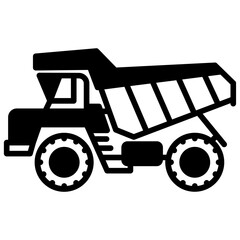 Loading truck glyph and line vector illustration