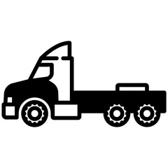 Naklejka premium Truck glyph and line vector illustration