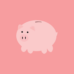 piggy pig illustration on pink background