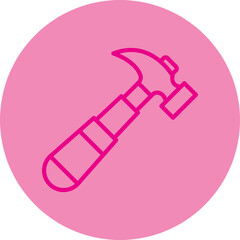 Obraz premium Hammer Pink Line Circle Icon