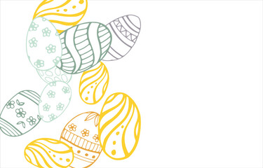 Frame made of elements for Easter. Traditional Easter elements. Vector illustration. Traditional easter ornament. Happy easter. Hand-drawn. Vector illustration.