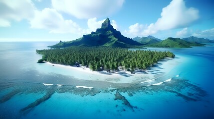Bora Aerial View: Tahiti, French Polynesia


