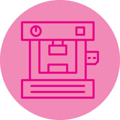 Hydraulic Press Pink Line Circle Icon