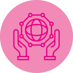 Noosphere Pink Line Circle Icon