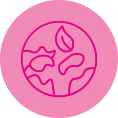 Ecological Pink Line Circle Icon