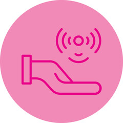 telekinesis Pink Line Circle Icon - obrazy, fototapety, plakaty