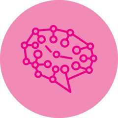 Neural Network Pink Line Circle Icon